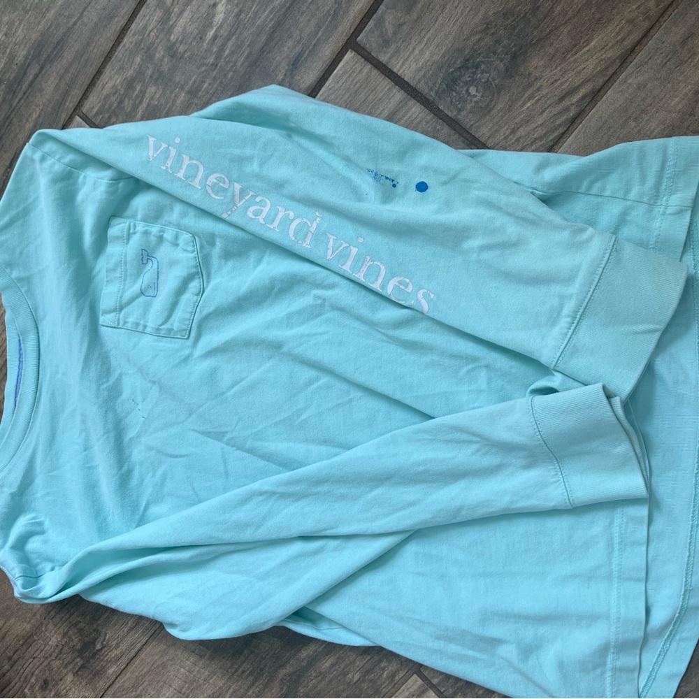 Vineyard Vines Aqua and Blue Shirt